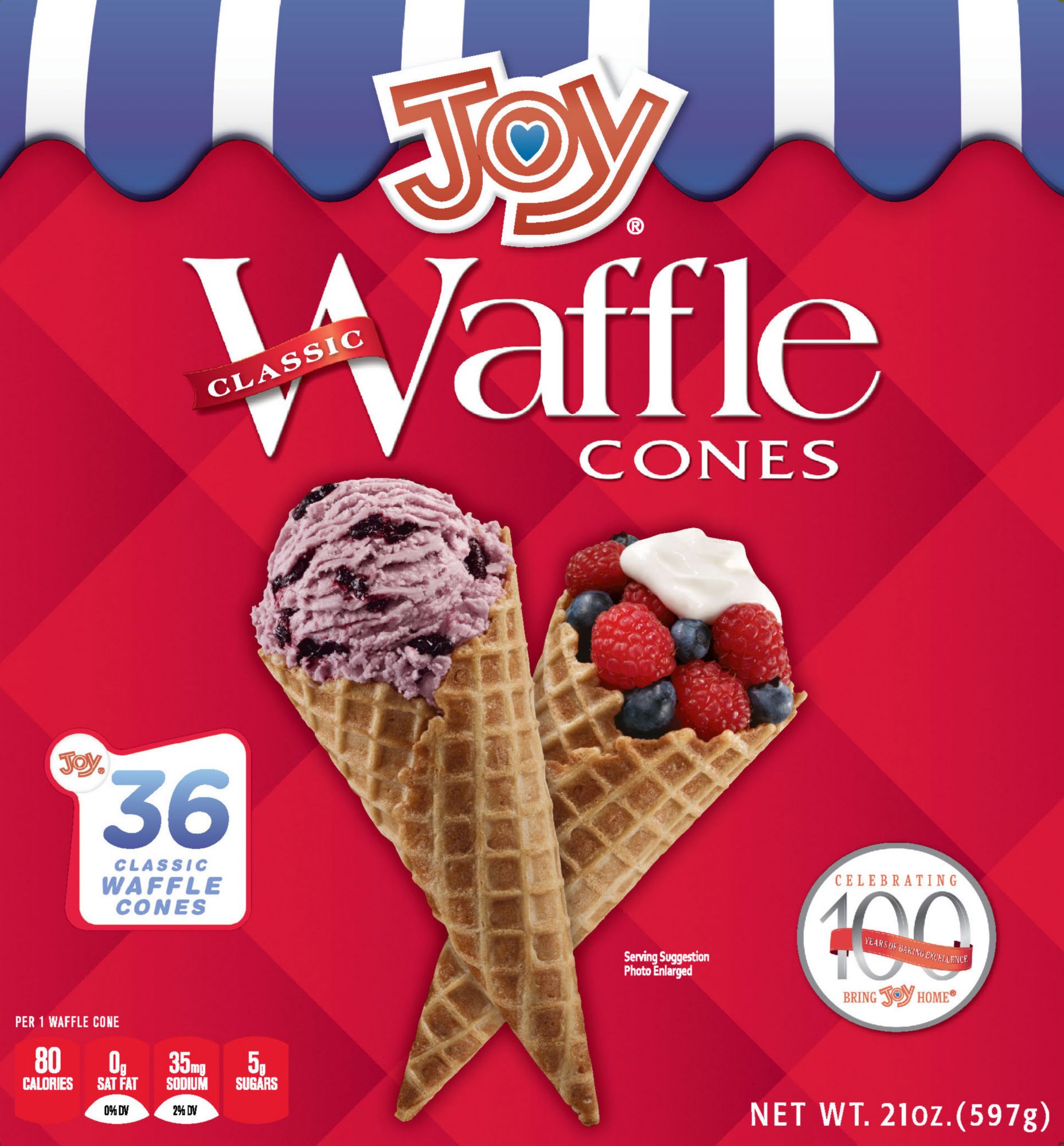 Joy Waffle Cones 36 Ct Bjs Wholesale Club