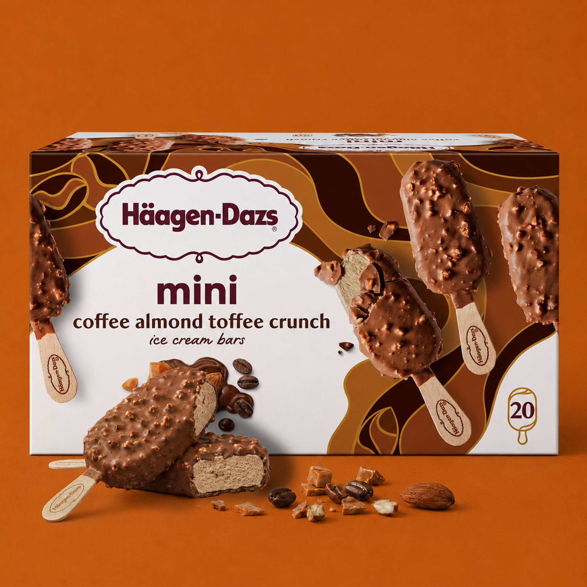 Haagen-Dazs Coffee Almond Toffee Crunch Mini Ice Cream Bars, 20 ct.