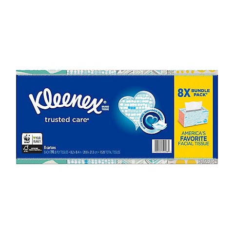 Kleenex Trusted Care Everyday Facial Tissues, 190 ct./8 pk.