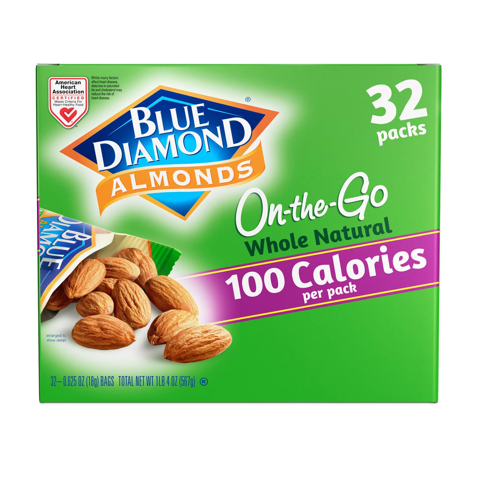 Wholesale　Natural　Snack　BJ's　Whole　Almond　Packs　Diamond　ct.　32　Blue　Club