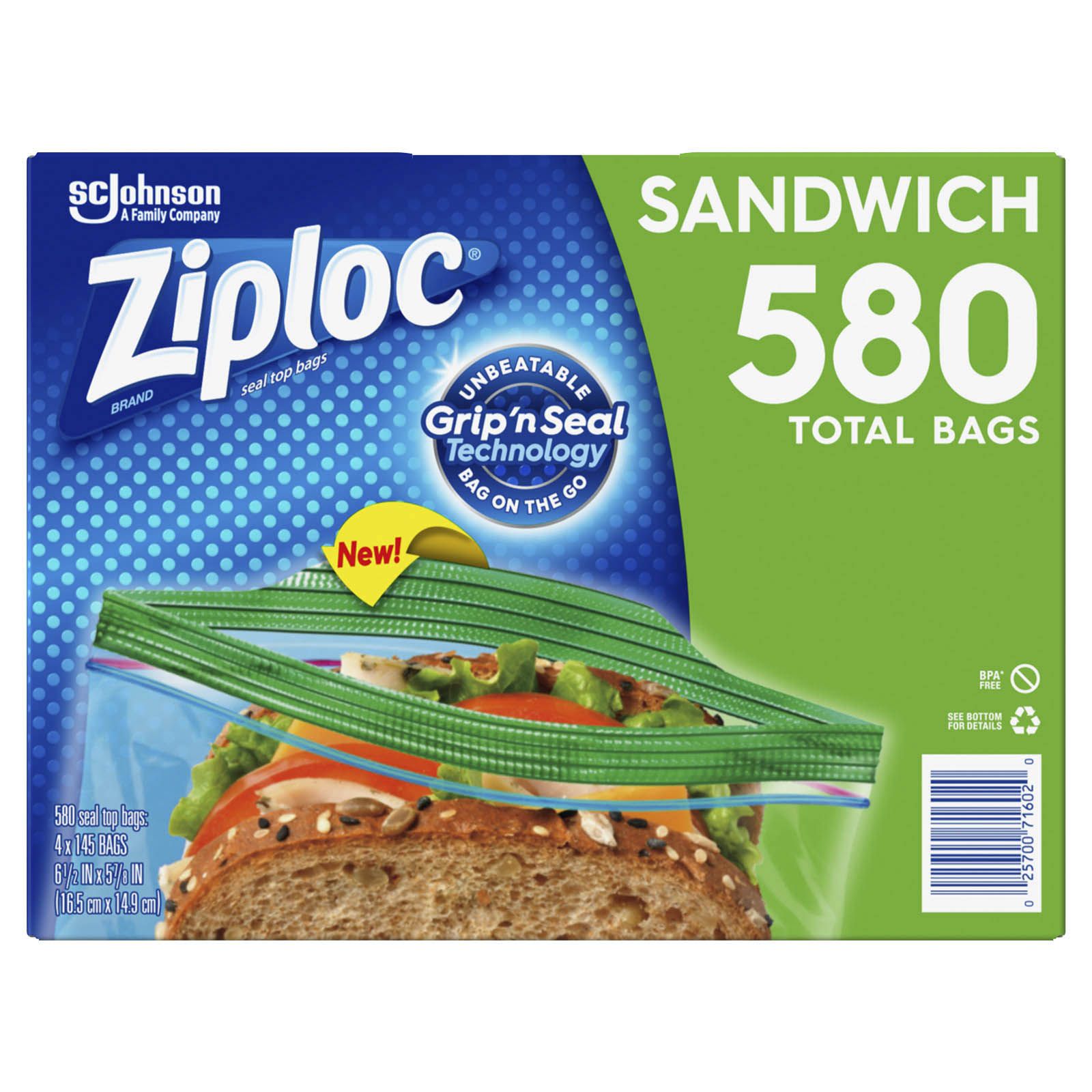 Ziploc Seal Top Sandwich Bags, 580 ct