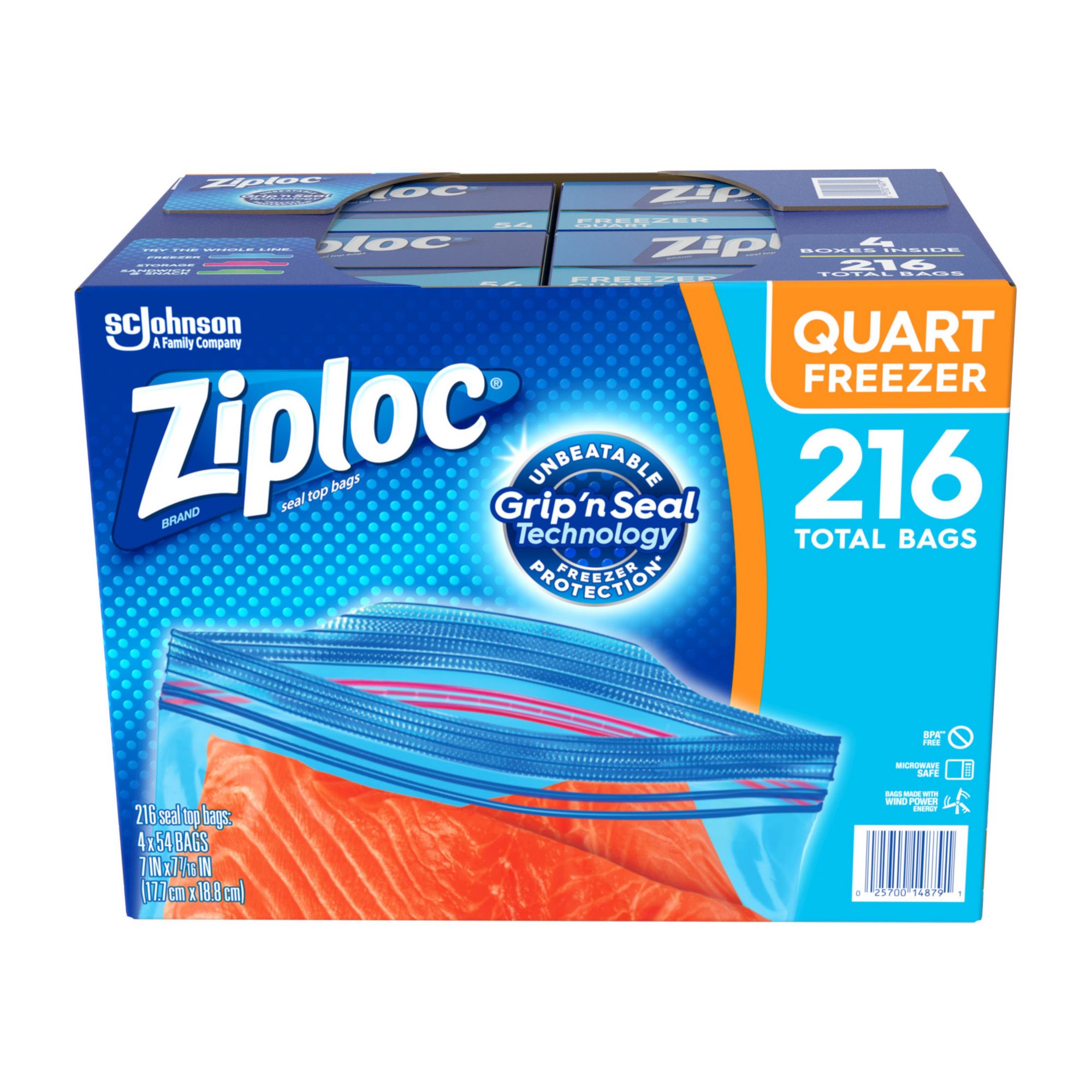 What size is 2025 ziploc frozen bag