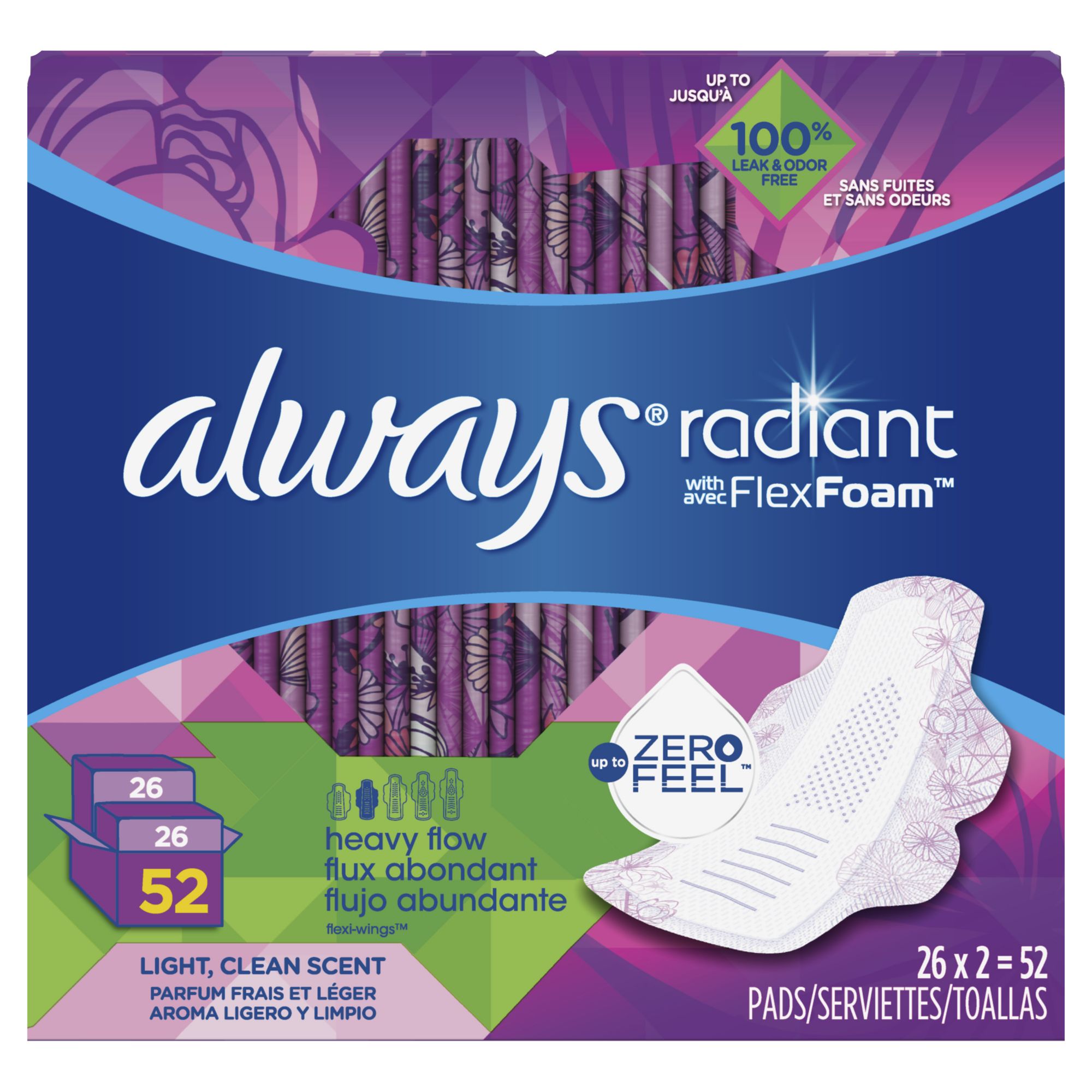 Always Long Super Without Flexi-Wings Maxi Pads - 26 CT 6 Pack