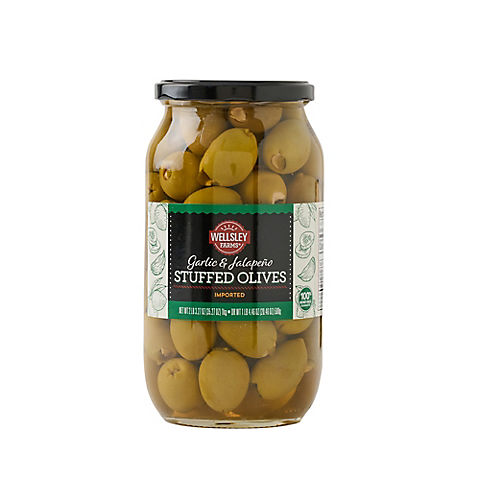 Wellsley Farms Garlic and Jalapeno Stuffed Olives, 35 oz.