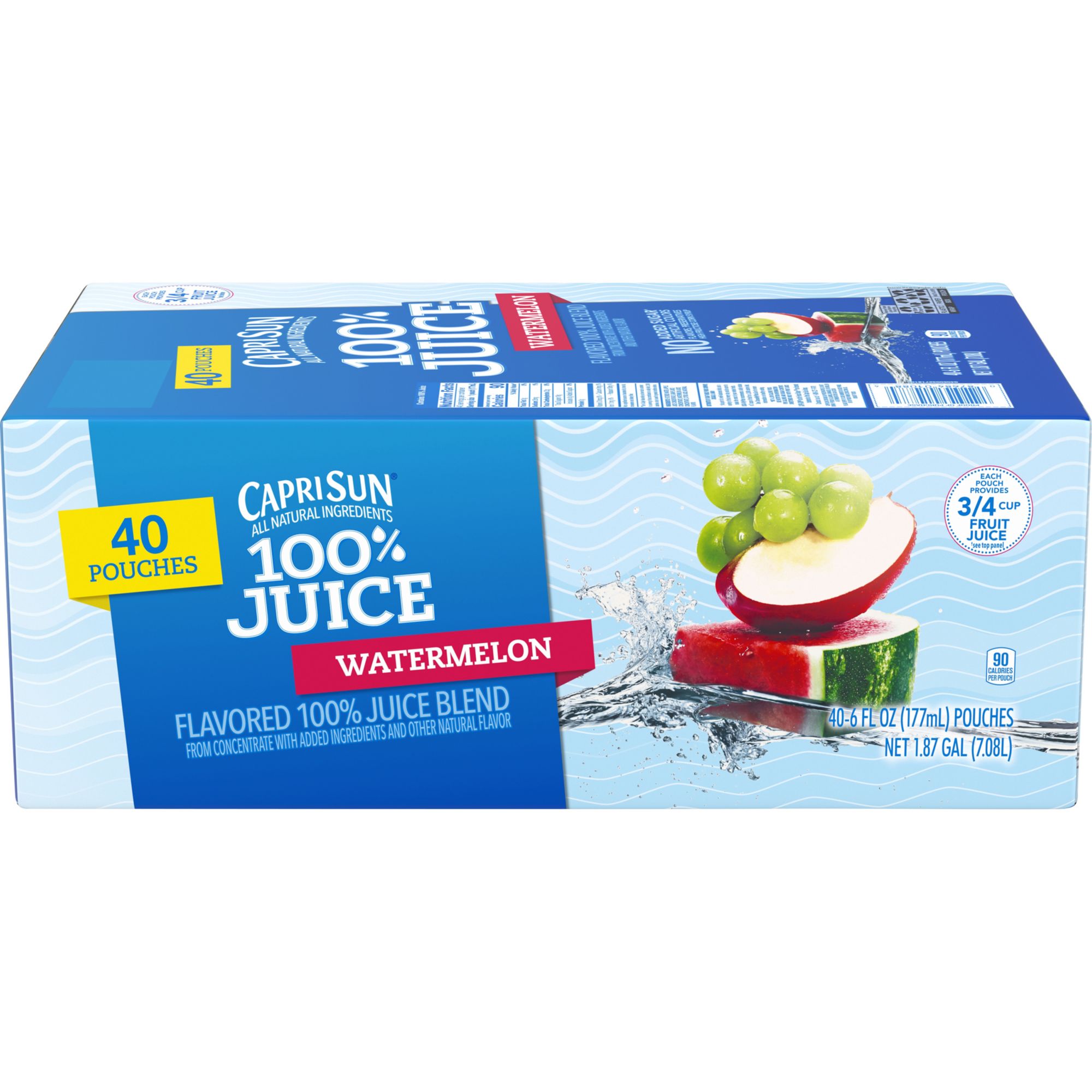 Capri Sun 100% Juice Watermelon Juice Box Pouches, 10 ct Box, 6 fl oz  Pouches