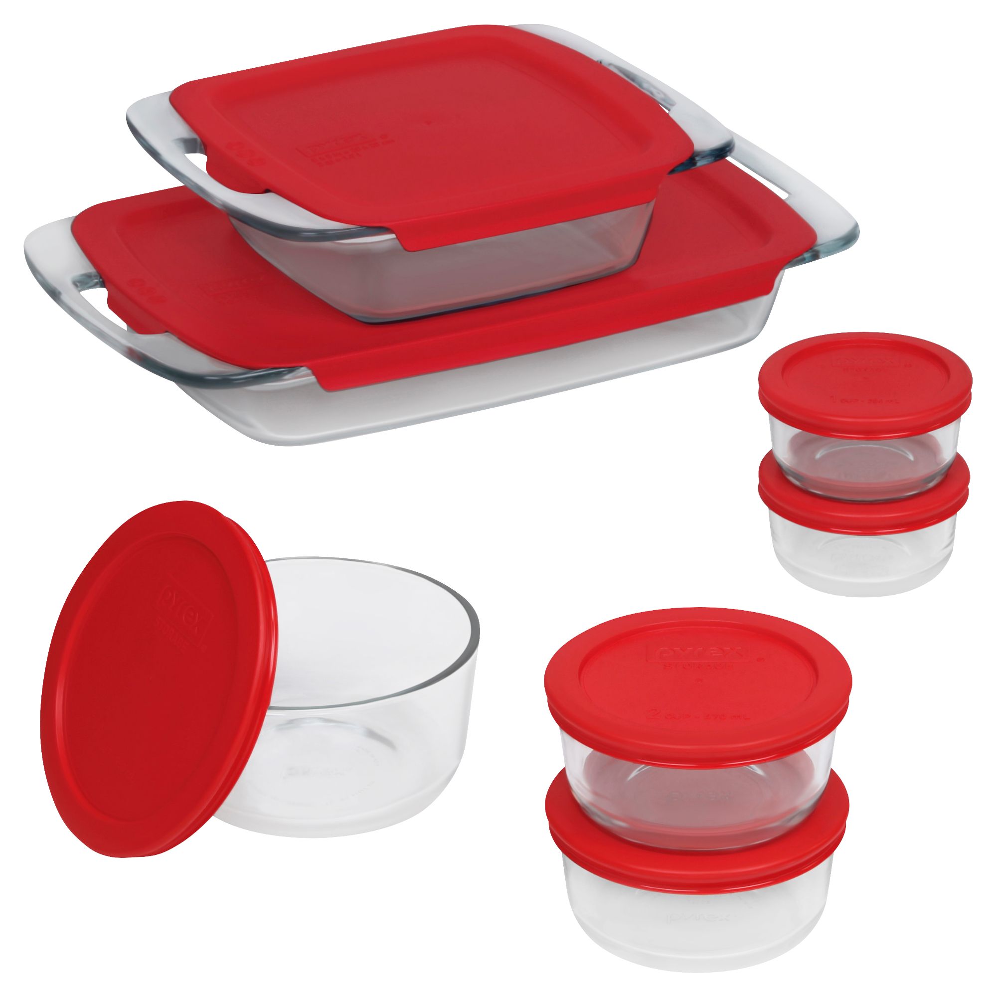 Pyrex 9-Piece On-The-Go Bundle with Glass Dishes, Lids, & Hot/Cold Packs