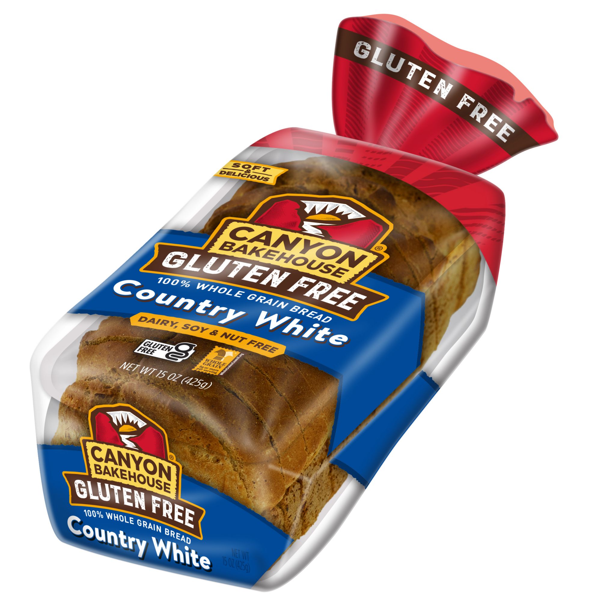 Canyon Bakehouse Country White Gluten Free Bread, 100% Whole Grain, Fresh Sandwich Bread, 15 oz.