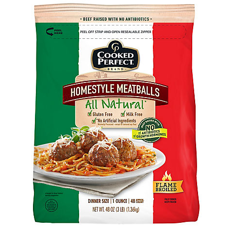 Cooked Perfect All Natural Homestyle Meatballs, 3 lbs.
