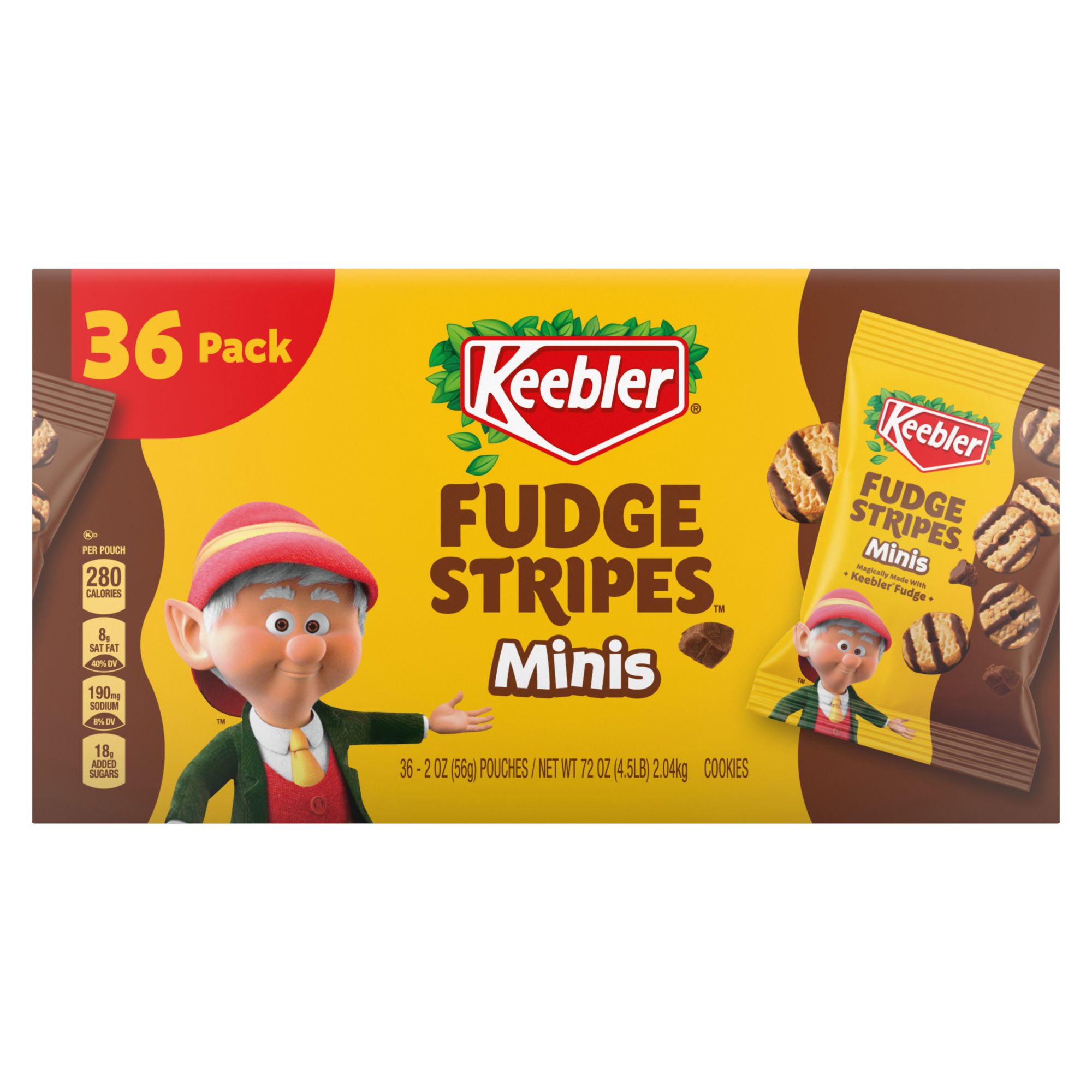 Keebler Mini Fudge Stripe Cookies, 2 Ounce (Pack of 36)