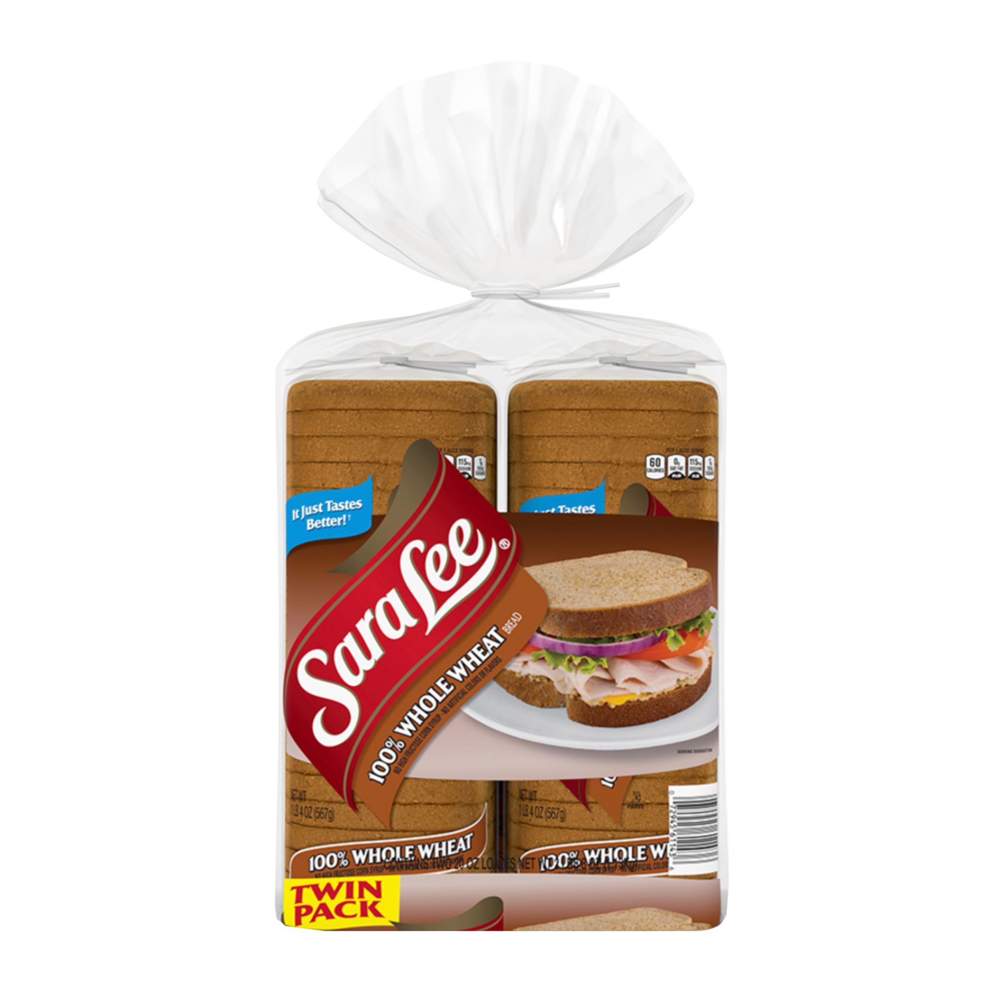 Sara Lee 100% Whole Wheat Bread Loaf, 20 oz, 22 Count