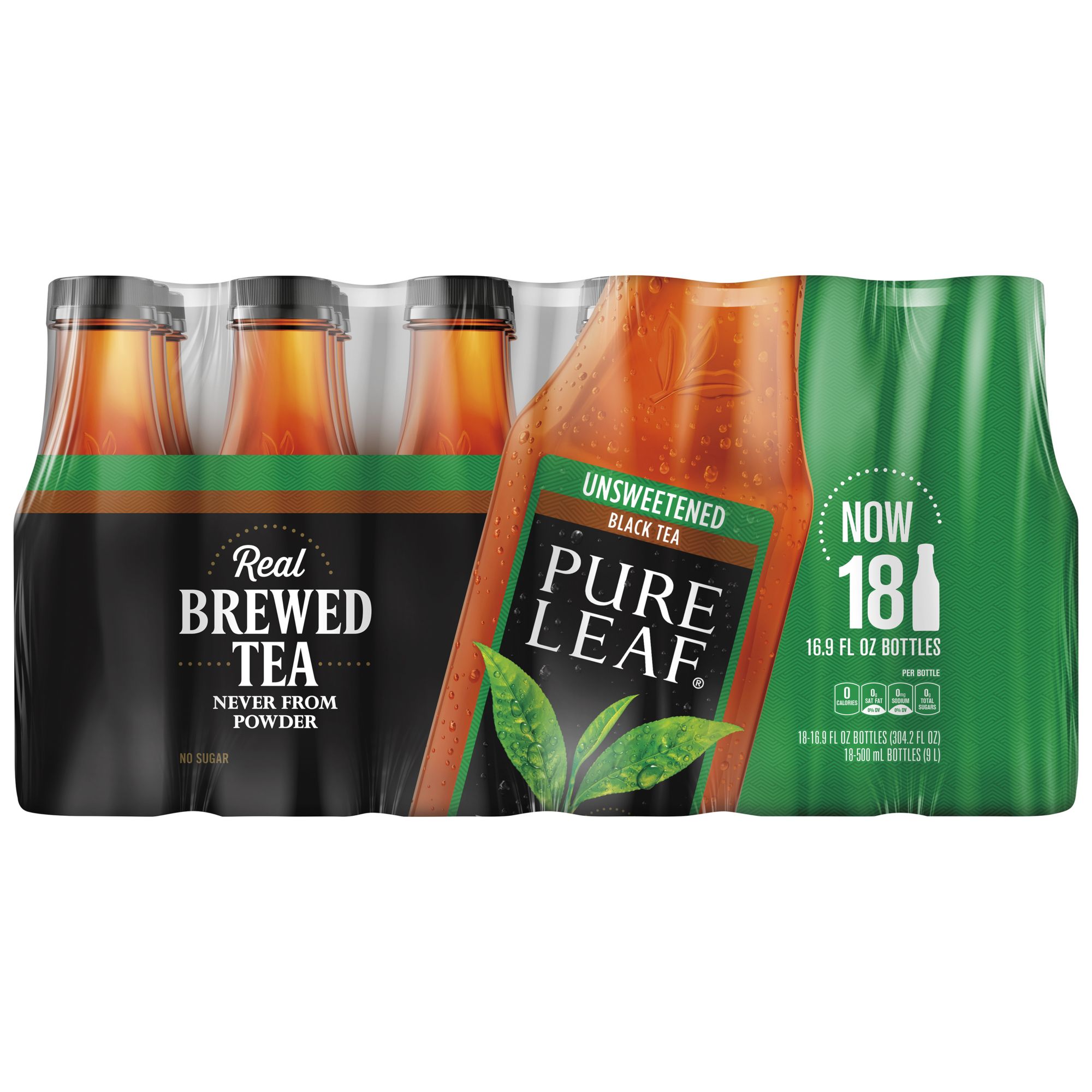 Pure Leaf Real Brewed Tea, Green Tea Flavor, 16.9 Fl Oz, 6 Count