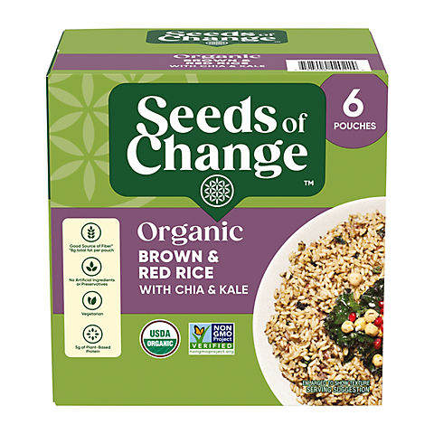 Seeds of Change Certified Organic Brown & Red Rice with Chia & Kale, 6 pk./8.5 oz.