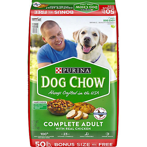 Purina Dog Chow Complete Adult with Real Chicken Dry Dog Food, 50 lbs.