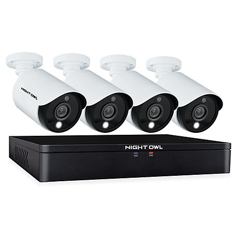 Night Owl 8-Channel 4-Camera 1080p Security System with 1TB HDD DVR, Spotlights and Google Assistant