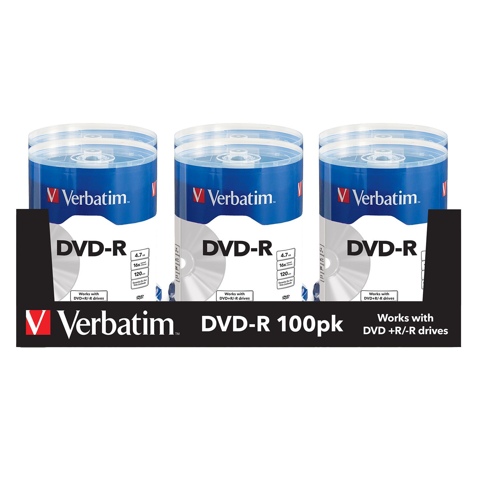 Verbatim Life Series DVD+R 4.7GB 16x Recordable Blank Disc 100