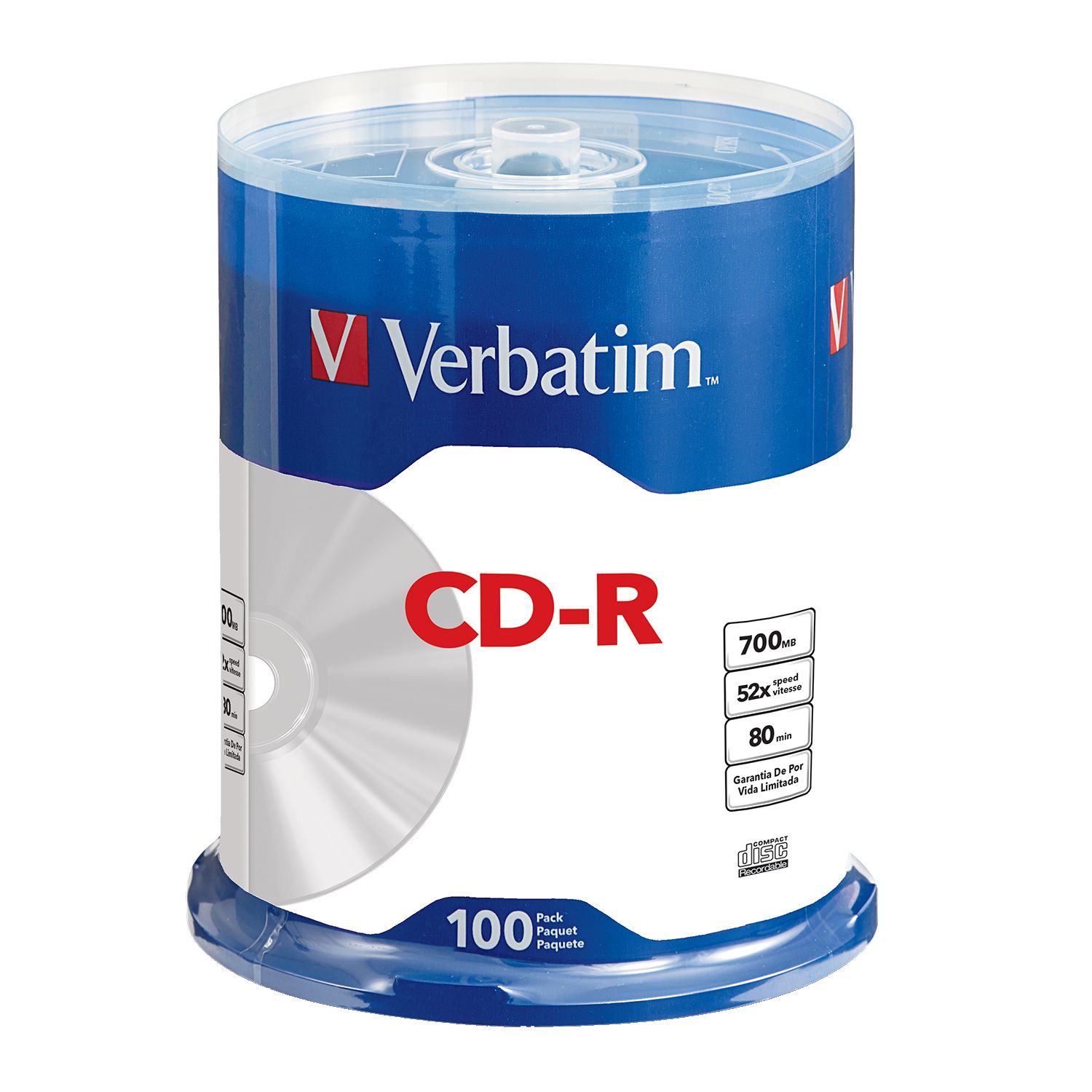 Verbatim CD-R Discs - 700 MB - 80 min - 52X - White - 100 pack