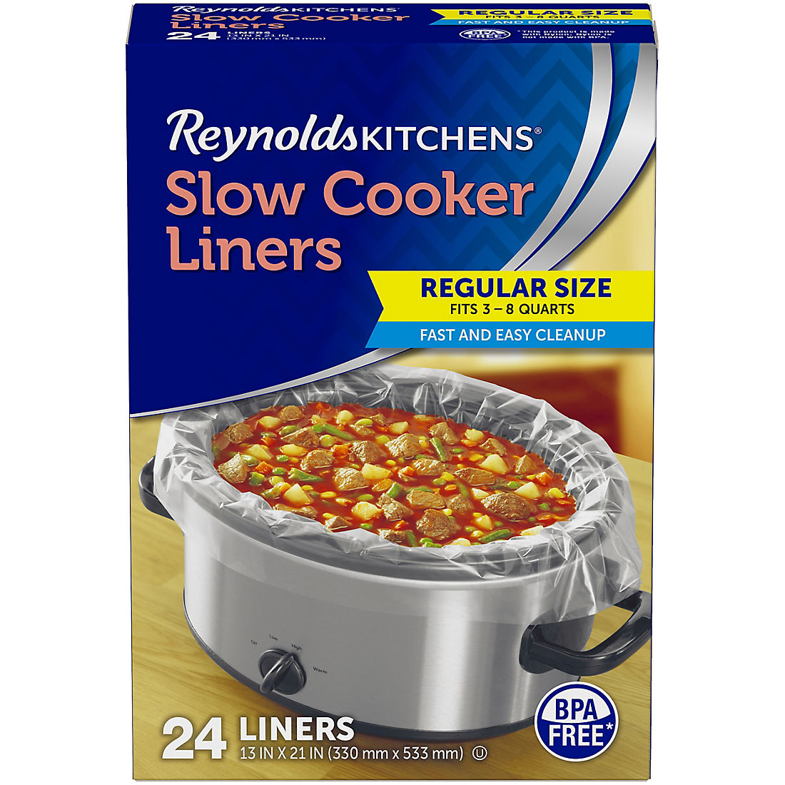 PREMIUM BRAND Thicker than the leading brand and new smaller box Made in USA 1 box of 8 Kosher OU Cert Western Orange BPA Free! Slow Cooker Crock Pot Liners
