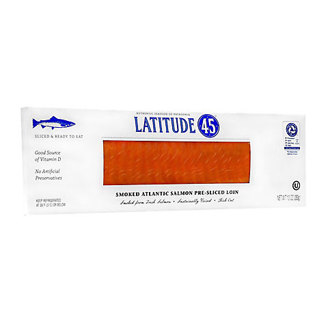 Latitude 45 Cold Smoked Atlantic Salmon Loin, 10 oz.