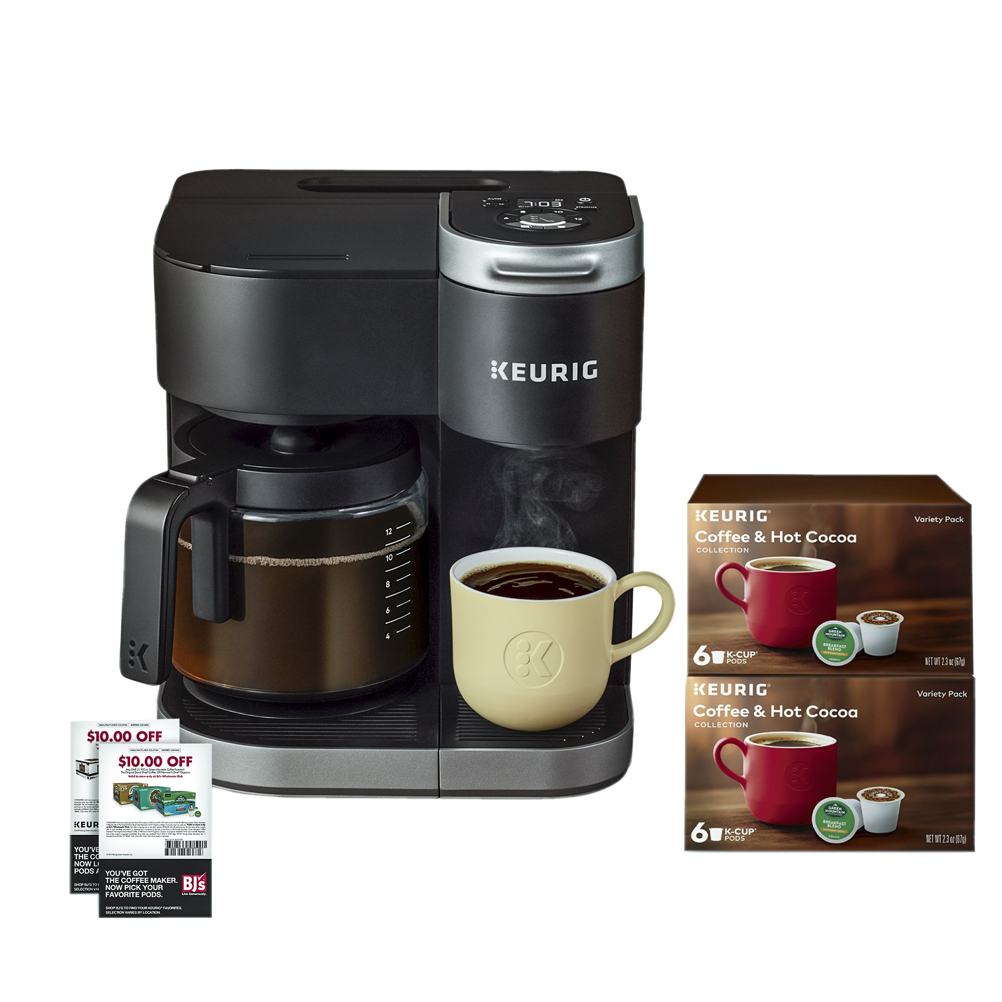 Keurig K-Duo Coffee Maker, Single Serve and 12-Cup Carafe Drip Coffee  Brewer, Compatible with K-Cup Pods and Ground Coffee, Black