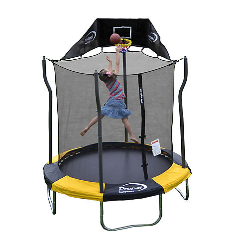 Propel Trampoline 7' Round Trampoline with Safety Enclosure and Jump-N-Jam