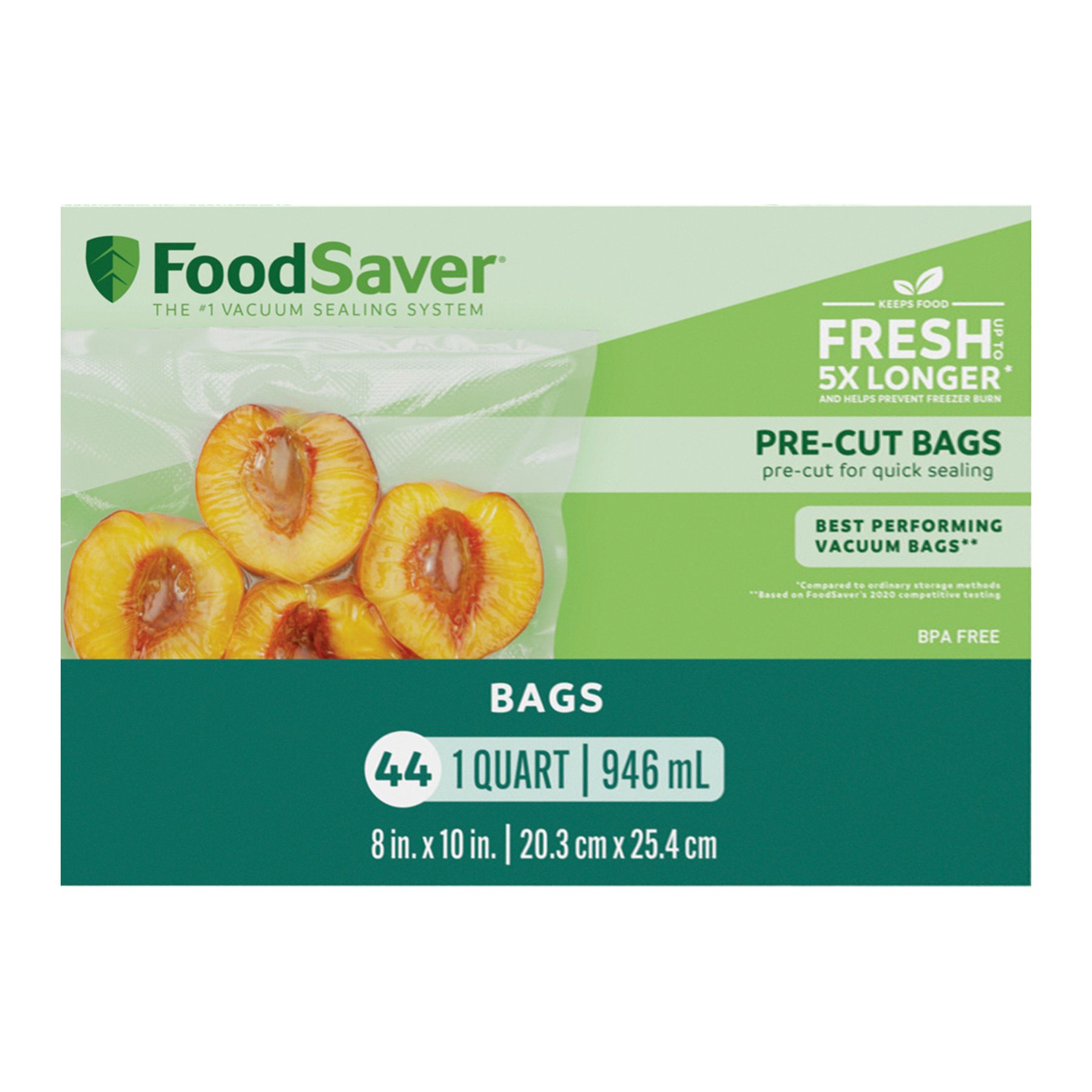 FoodSaver Vacuum Sealer Bags for Airtight Food Storage and Sous Vide, 1  Quart Precut Bags (44 Count)