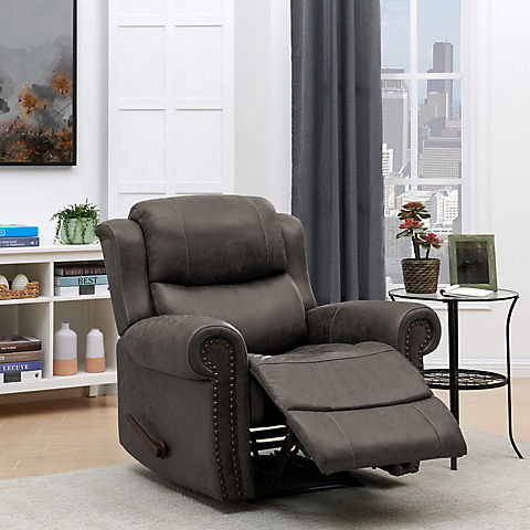 ProLounger Faux Leather Wall Hugger Recliner with Rolled Arms