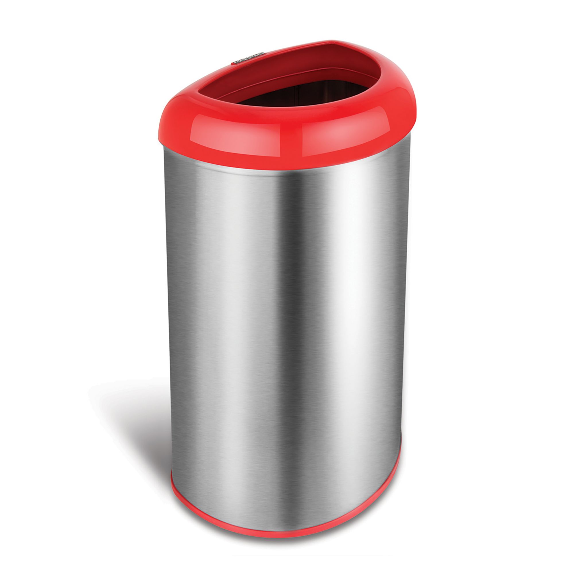 Nine Stars 13.2-Gal. Stainless Steel Open Top Trash Can - Red