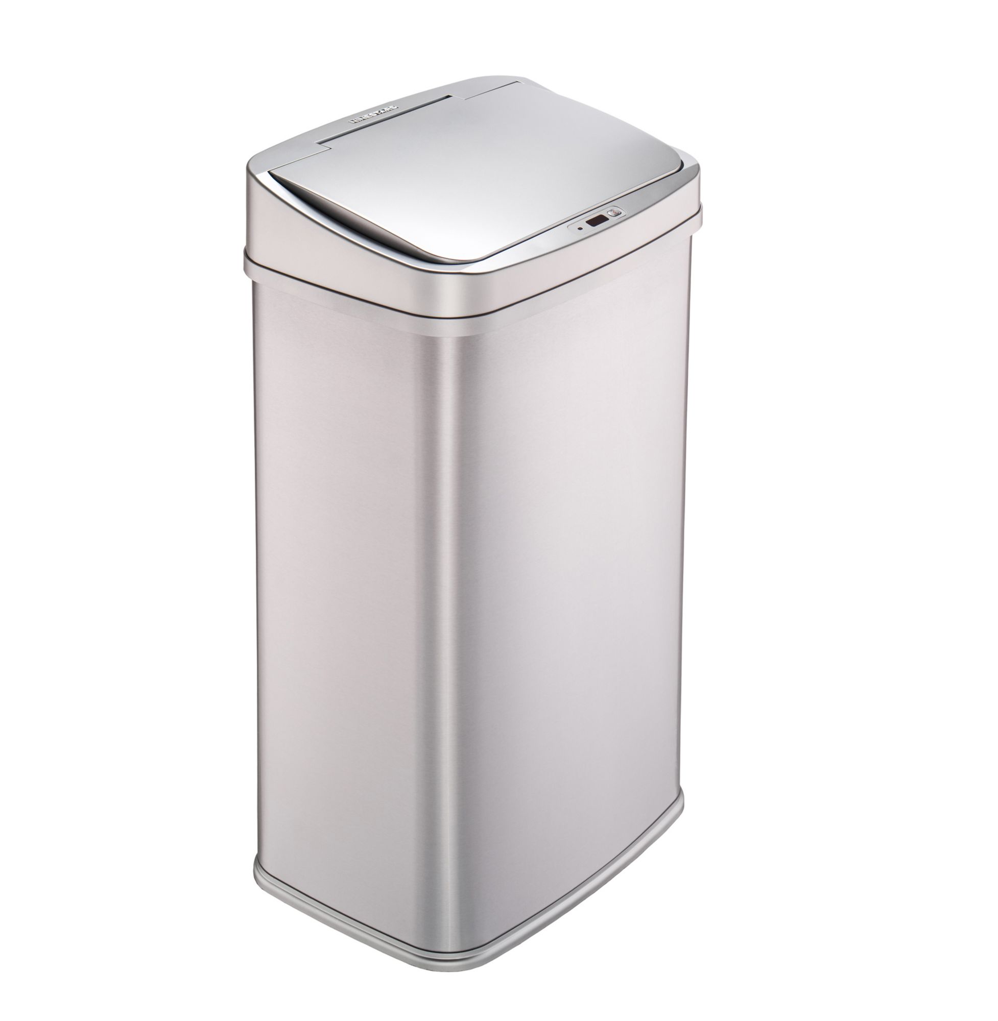 NINESTARS 18.5 Gal. Stainless Steel Motion Sensor Recycling Bin