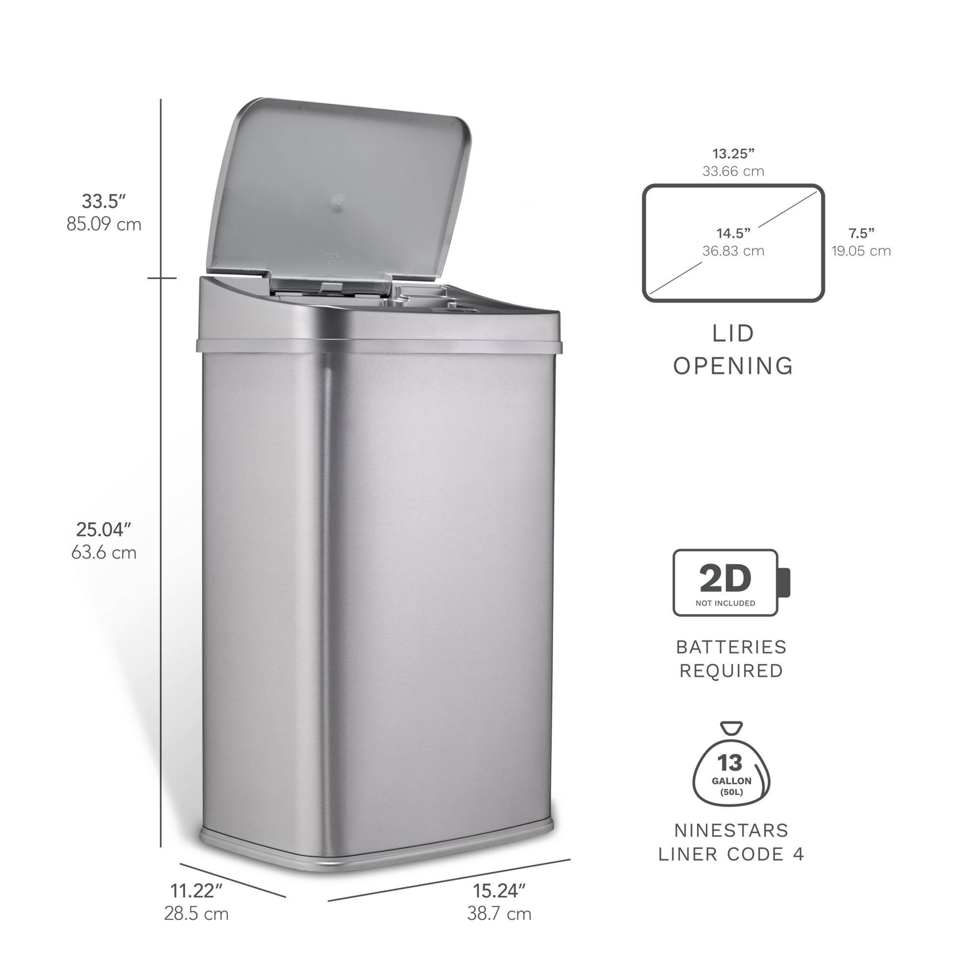 Genuine Joe Stainless Steel Trash Receptacle 30 Gal - Silver