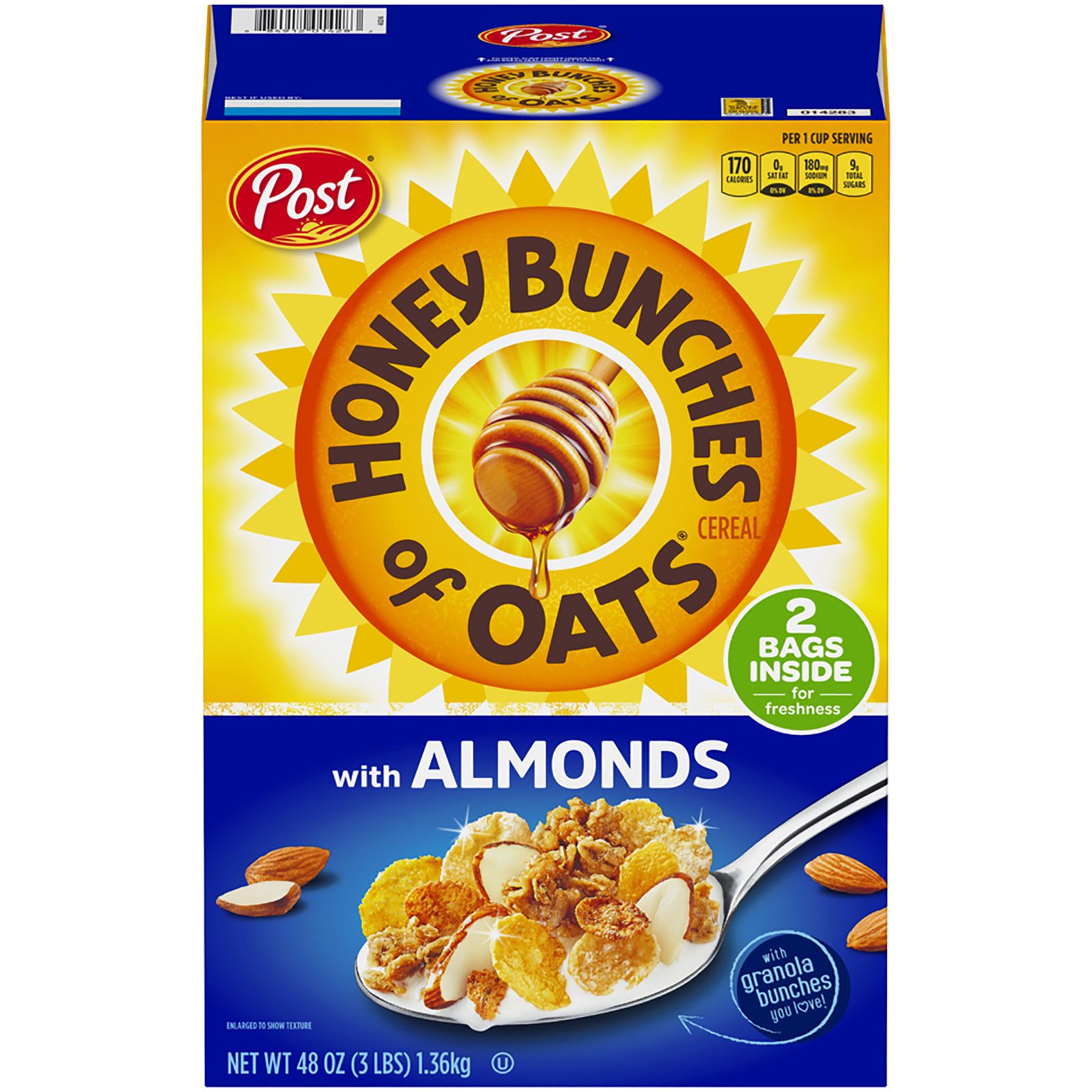 Post Honey Bunches Of Oats With Almonds Bjs Wholesale Club