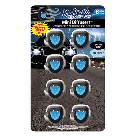 Refresh Your Car Lightning Bolt and Ice Storm Air Diffusers, 8 pk.