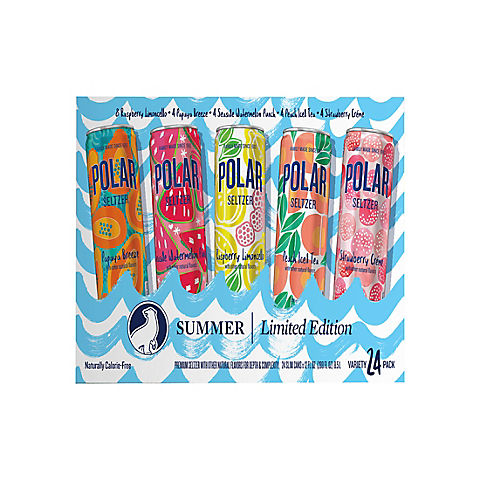 Polar Seltzer Summer Variety Pack, 24 pk./12 oz.