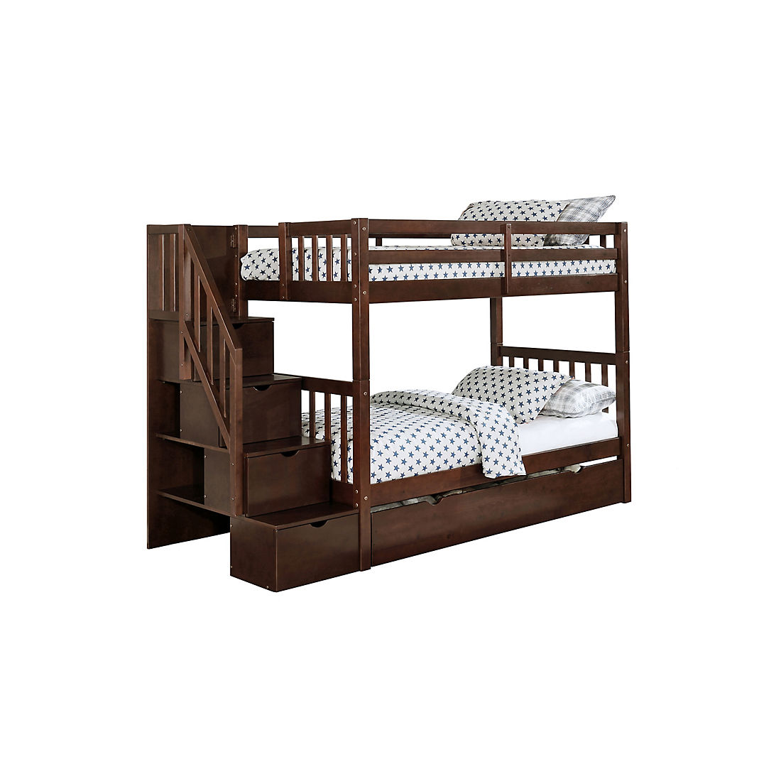 Berkley Jensen Twin Over Stairway, Fortis Twin Staircase Bunk Bed With Trundle