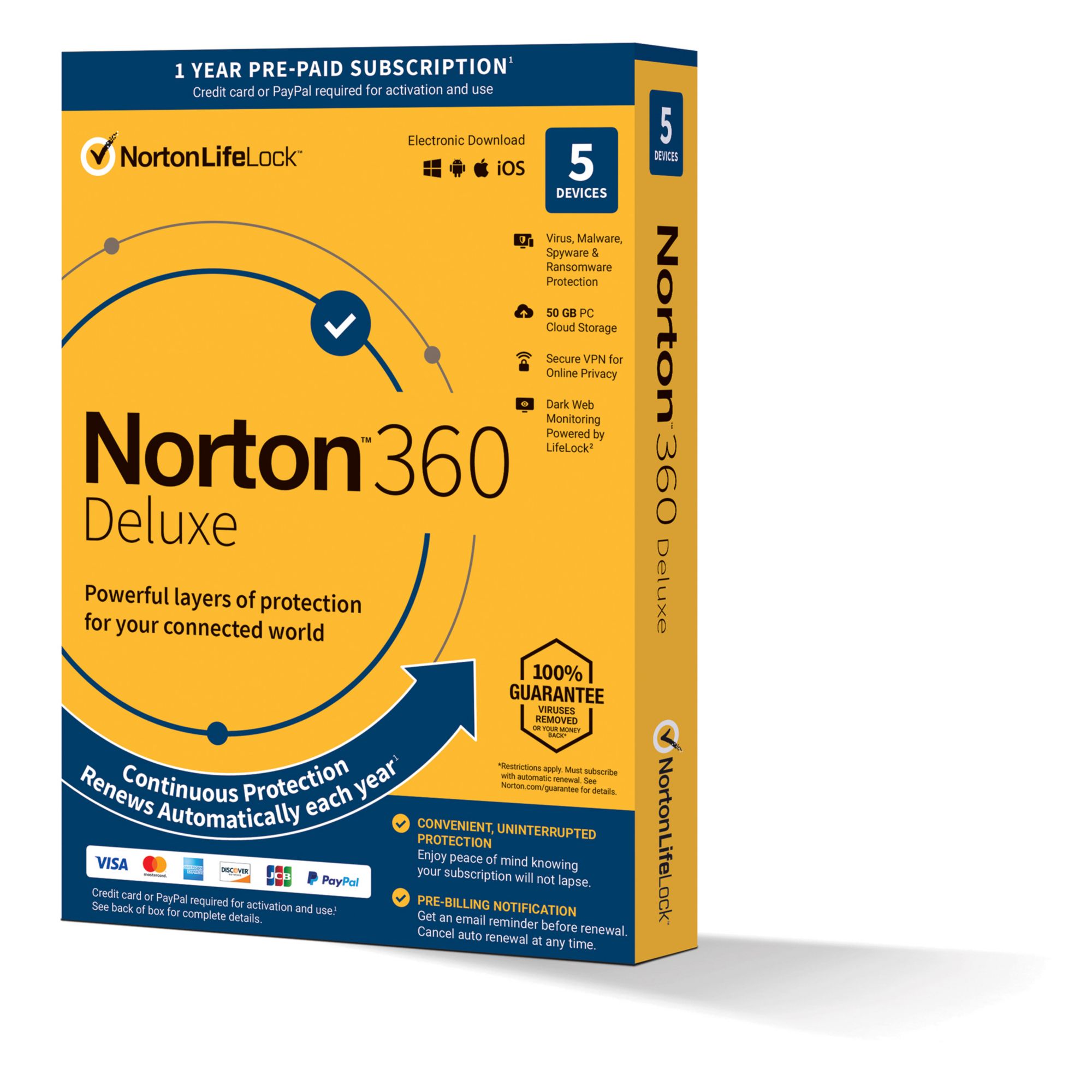 Norton 360 Deluxe 1 Year Subscription With Auto Renewal 5 Devices Bjs Wholesale Club