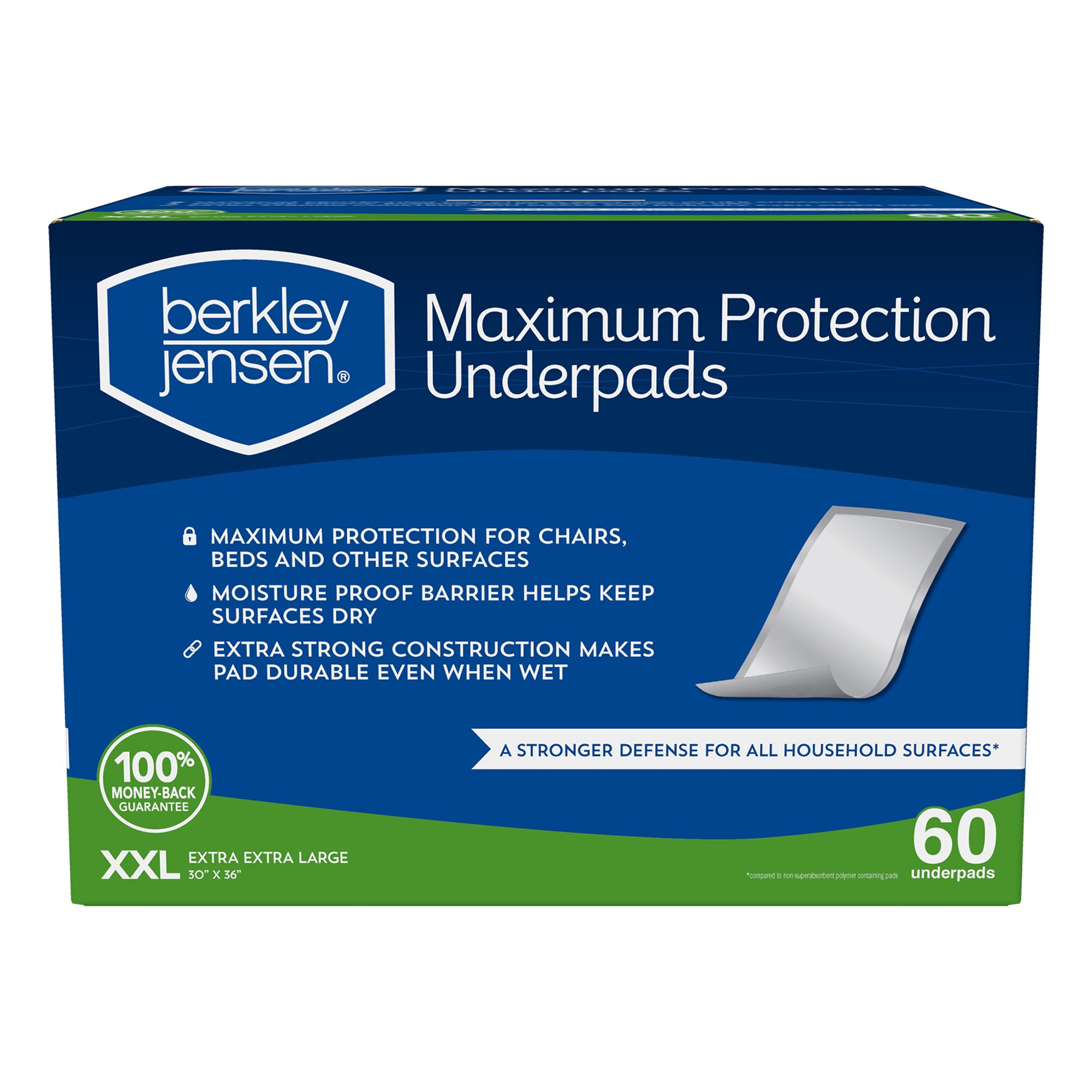 Disposable Bed Pads for Incontinence, 60 Count Disposable