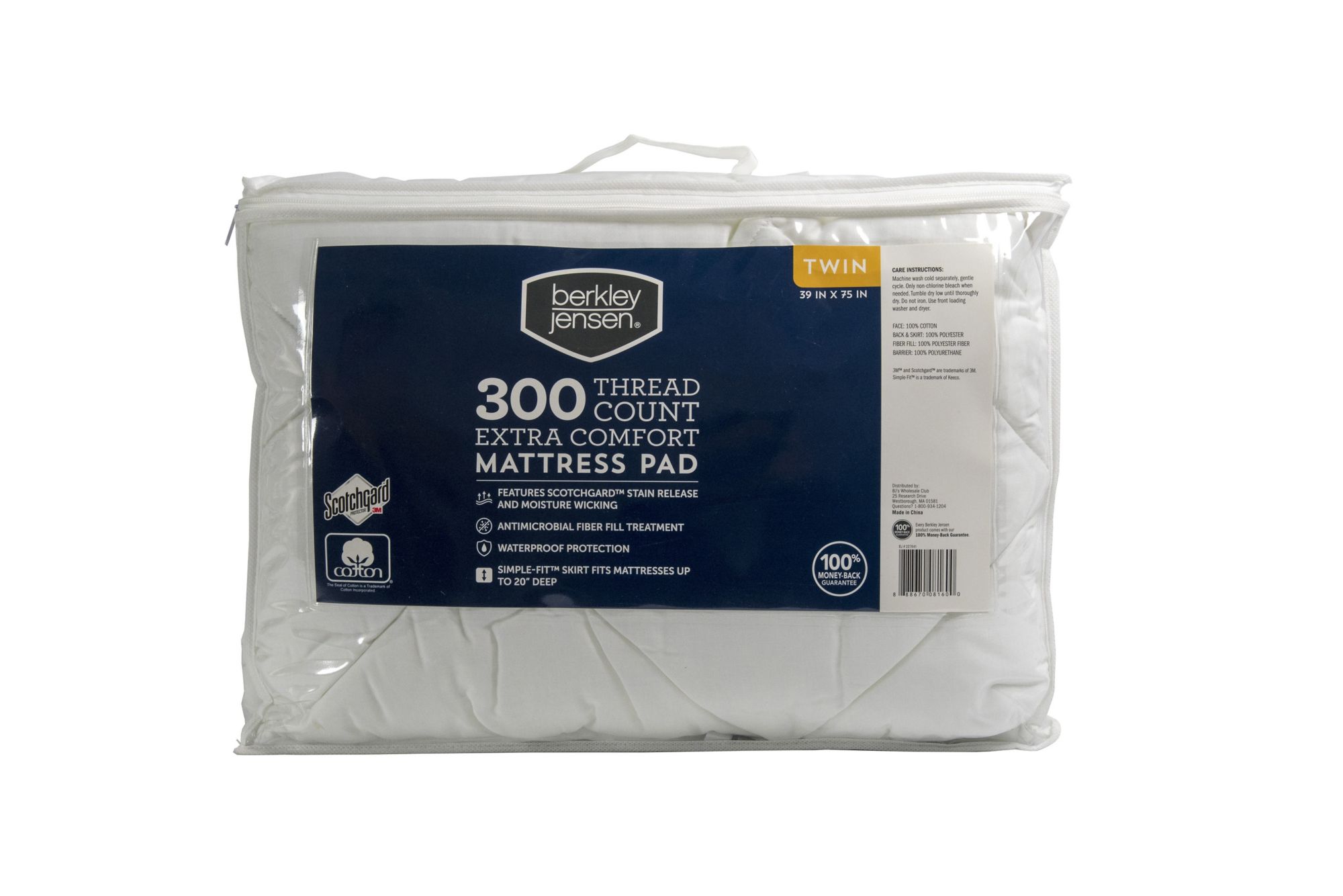 Berkley Jensen Extra Comfort Waterproof Full-Size Mattress Pad