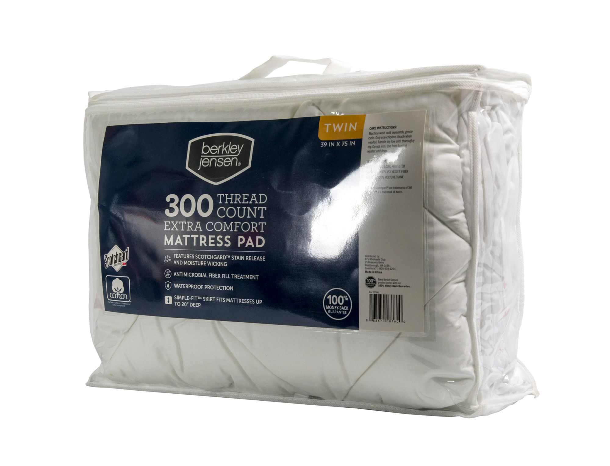 Berkley Jensen Extra Comfort Waterproof Queen-Size Mattress Pad