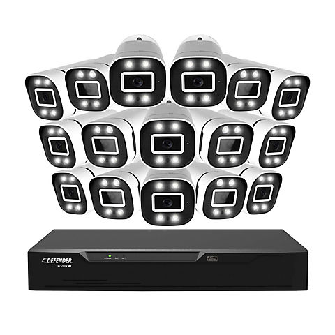 Defender 16-Channel 16-Camera 4K Wired Security System with 4TB HDD DVR