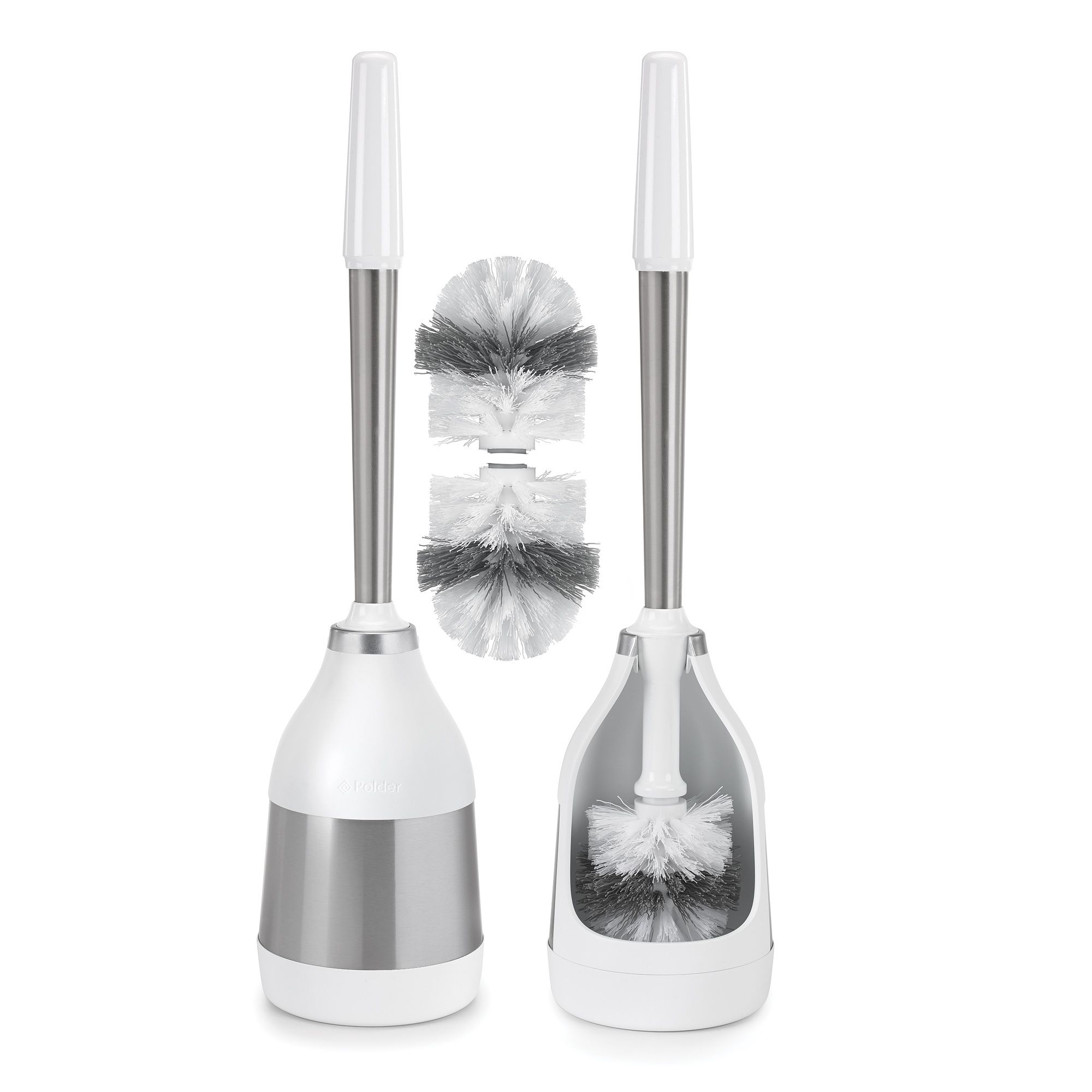 Great Value Bowl Brush Plunger and Caddy, White