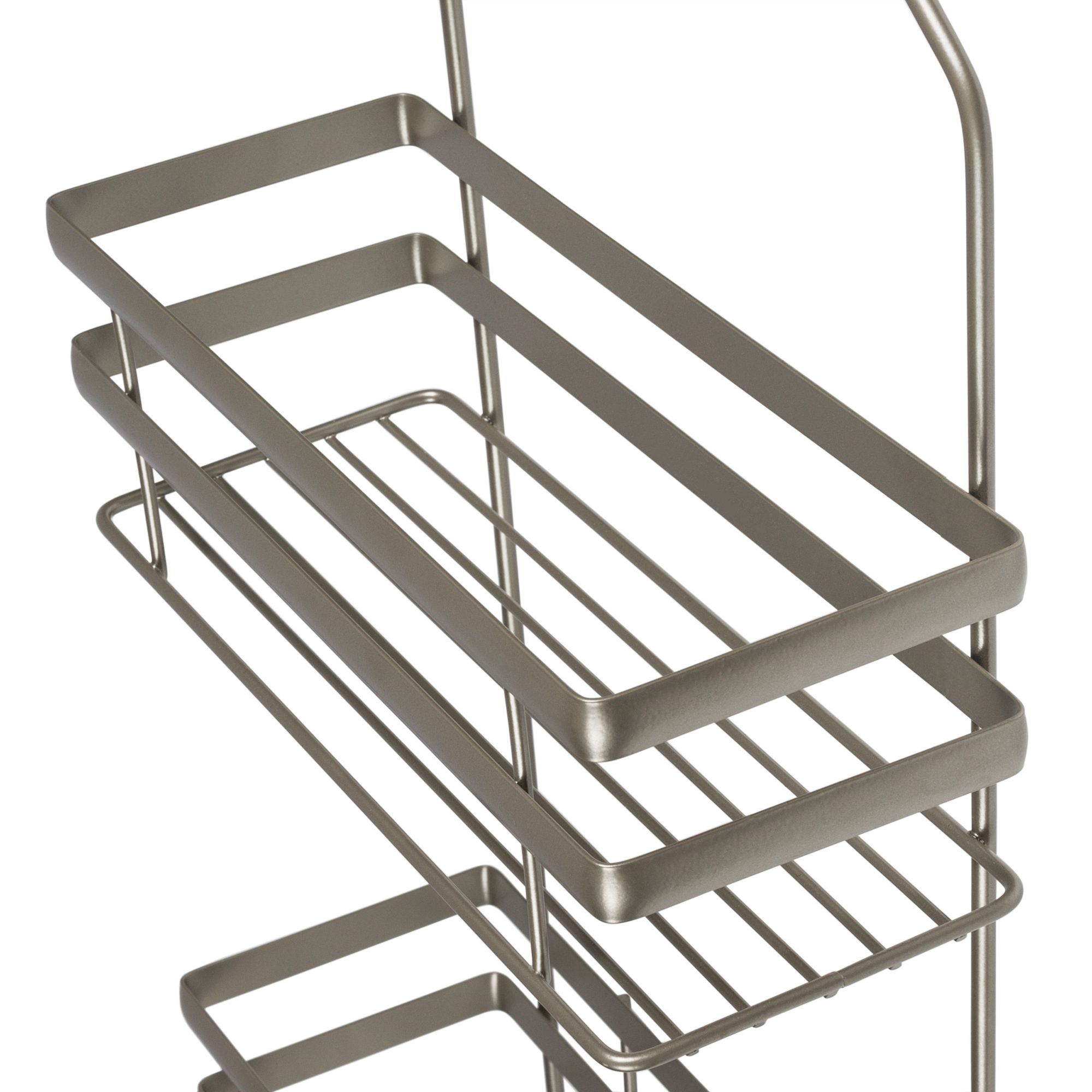 Home Basics Vinyl Coated Steel Shower Caddy, White, SHOWER