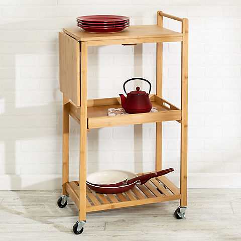 Honey-Can-Do 38" Bamboo Kitchen Cart with Wheels