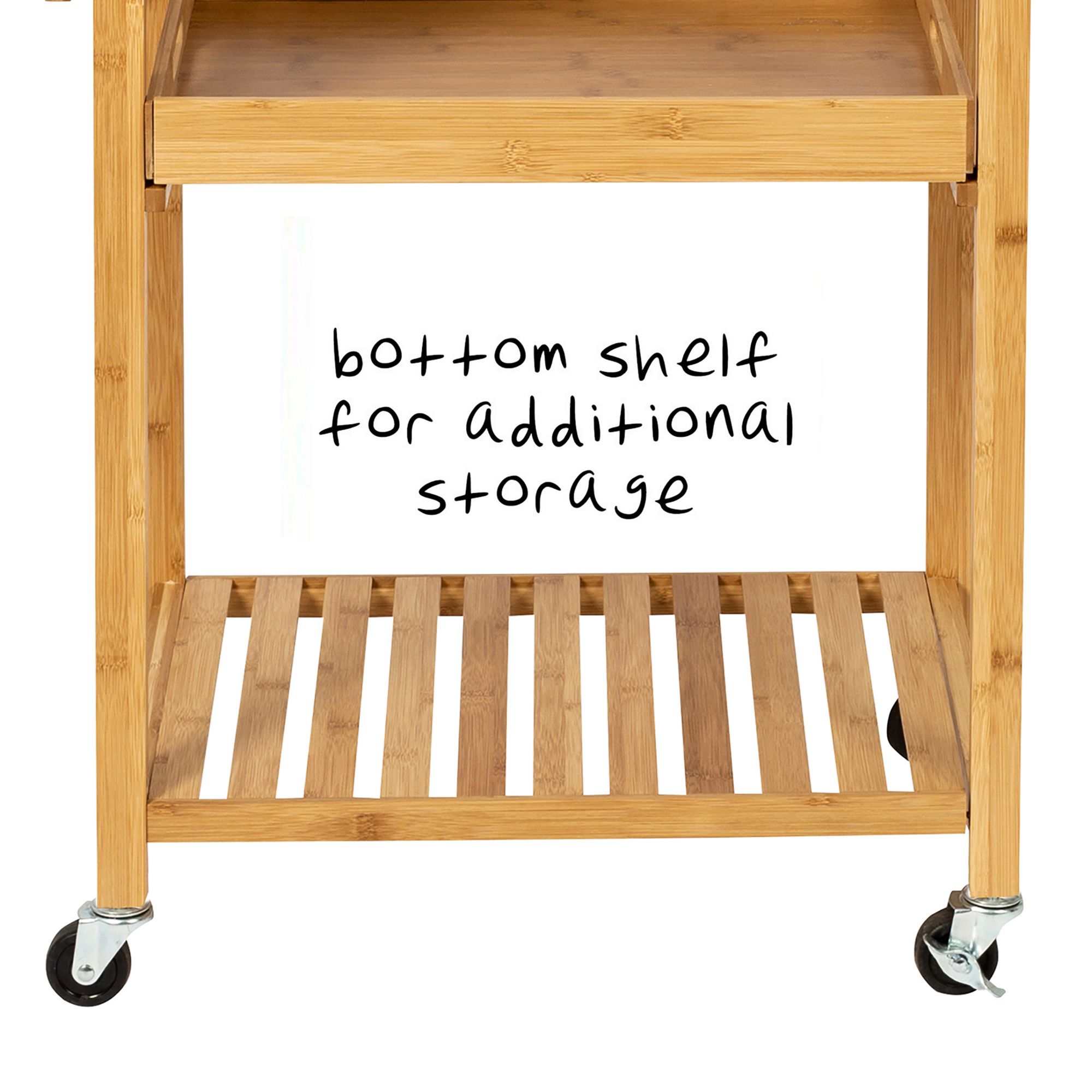 Honey-Can-Do 38" Bamboo Kitchen Cart with Wheels