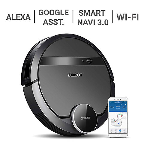 ECOVACS DEEBOT 901 Smart Robot Vacuum Cleans All Floors and Pet Hair, Mapping Technology, WiFi Connected with Alexa and Google