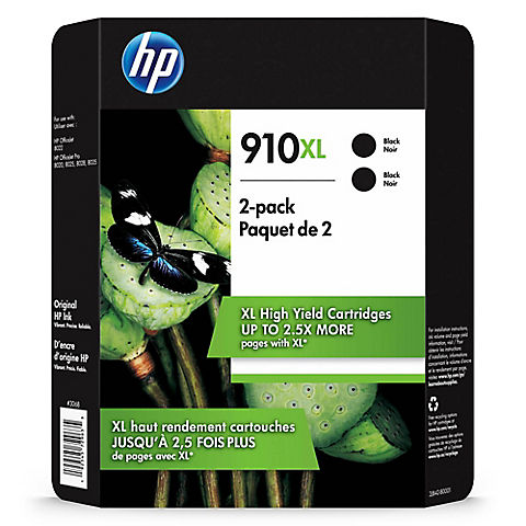 HP 910XL Black Ink Cartridges, 2 pk.