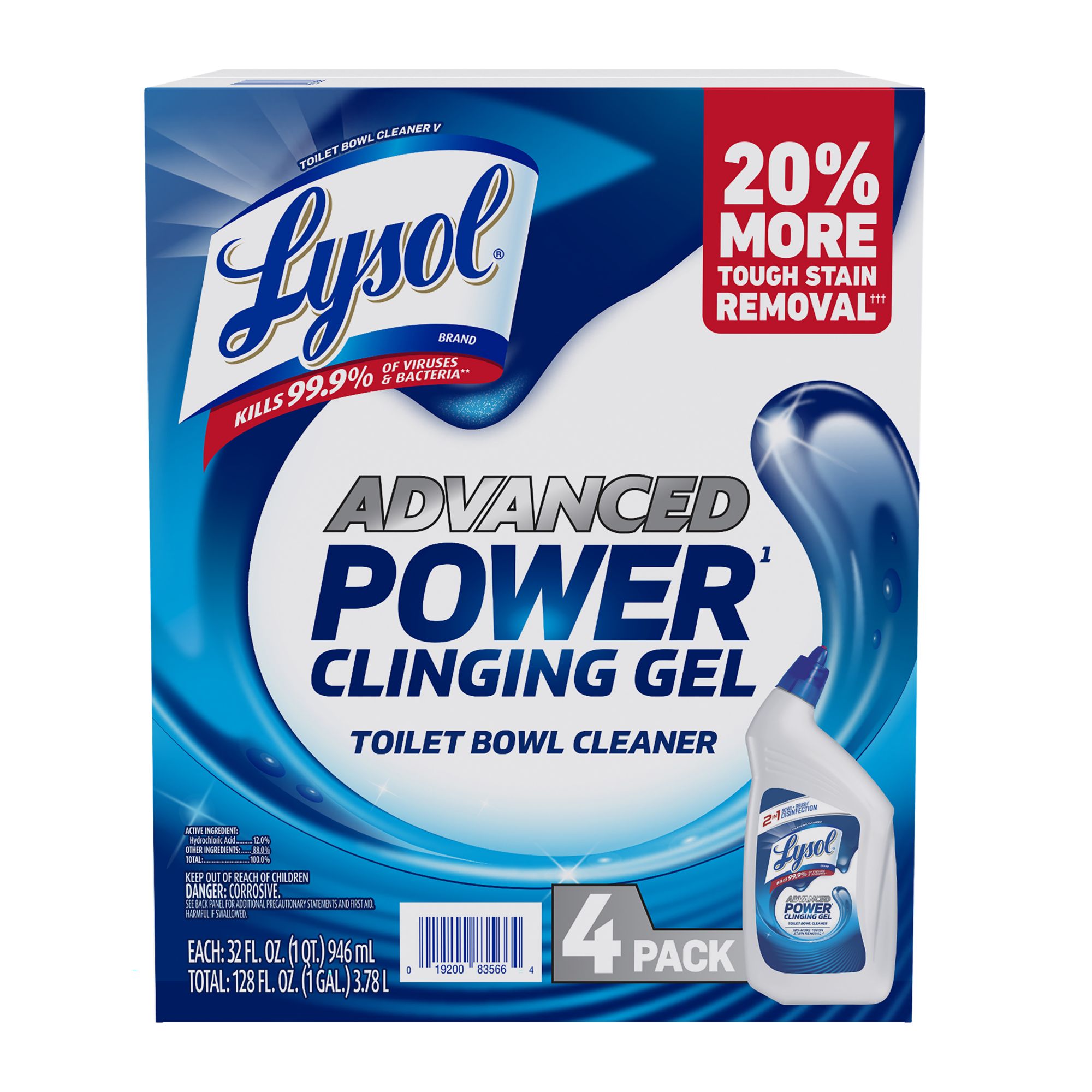 Lysol Toilet Bowl Cleaner Advanced Deep Cleaning Power, 4 pk.