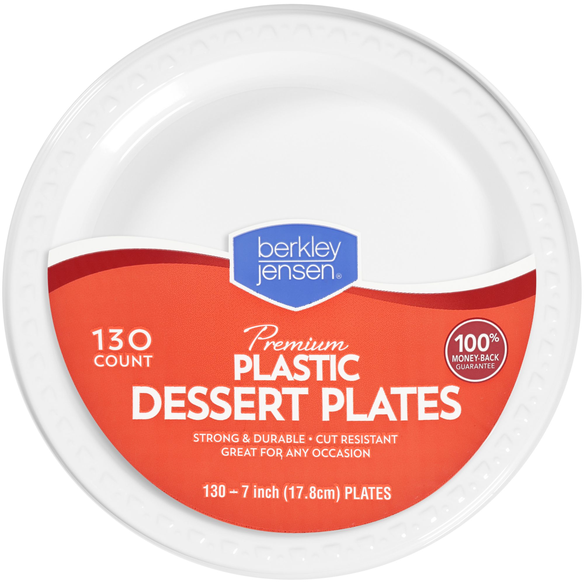 Disposable Plastic Plates White, 7 Inches Plastic Dessert Plates