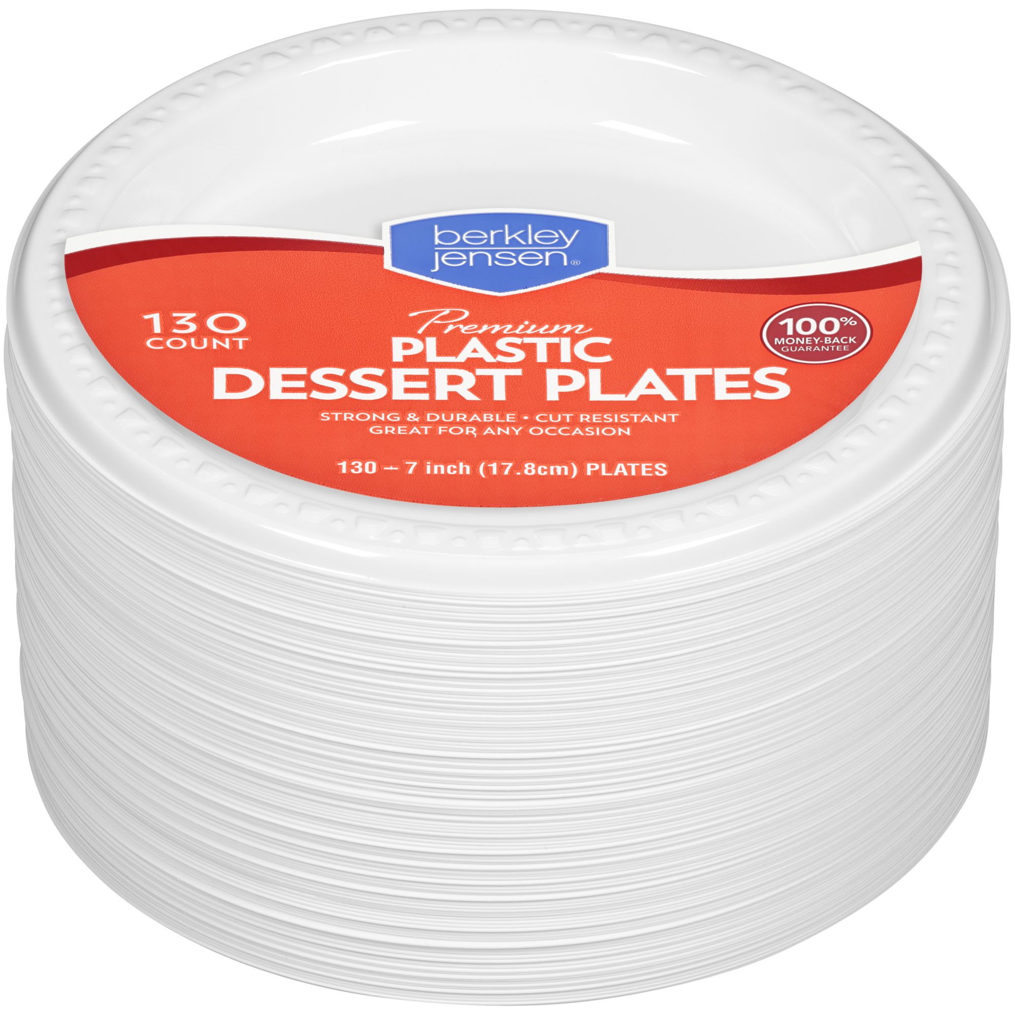 Disposable Plastic Plates White, 7 Inches Plastic Dessert Plates