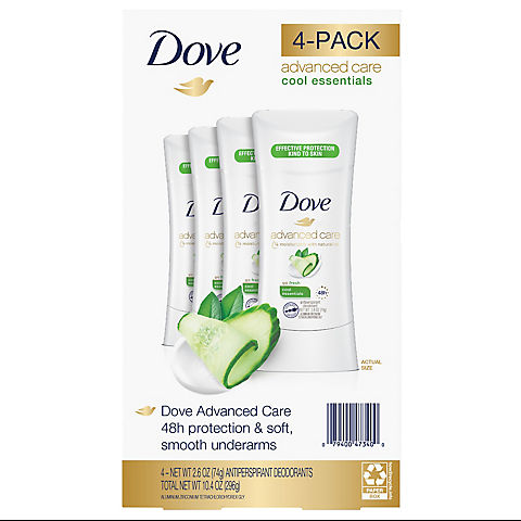 Dove Advanced Care Cool Essentials Deodorant, 4 pk.