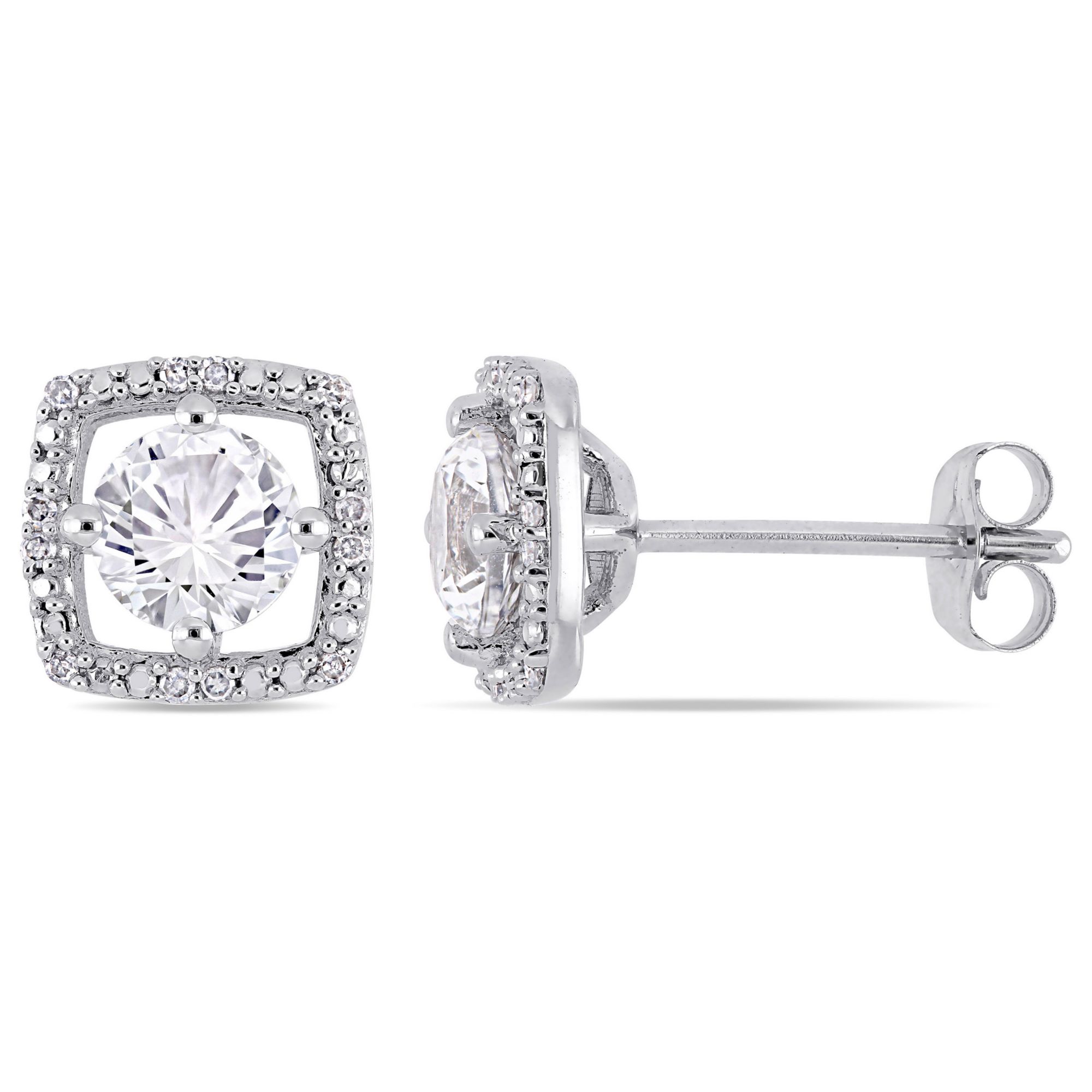 3Ct Round-Cut Lab-Created Diamond Stud Earrings 14K White Gold Finish 