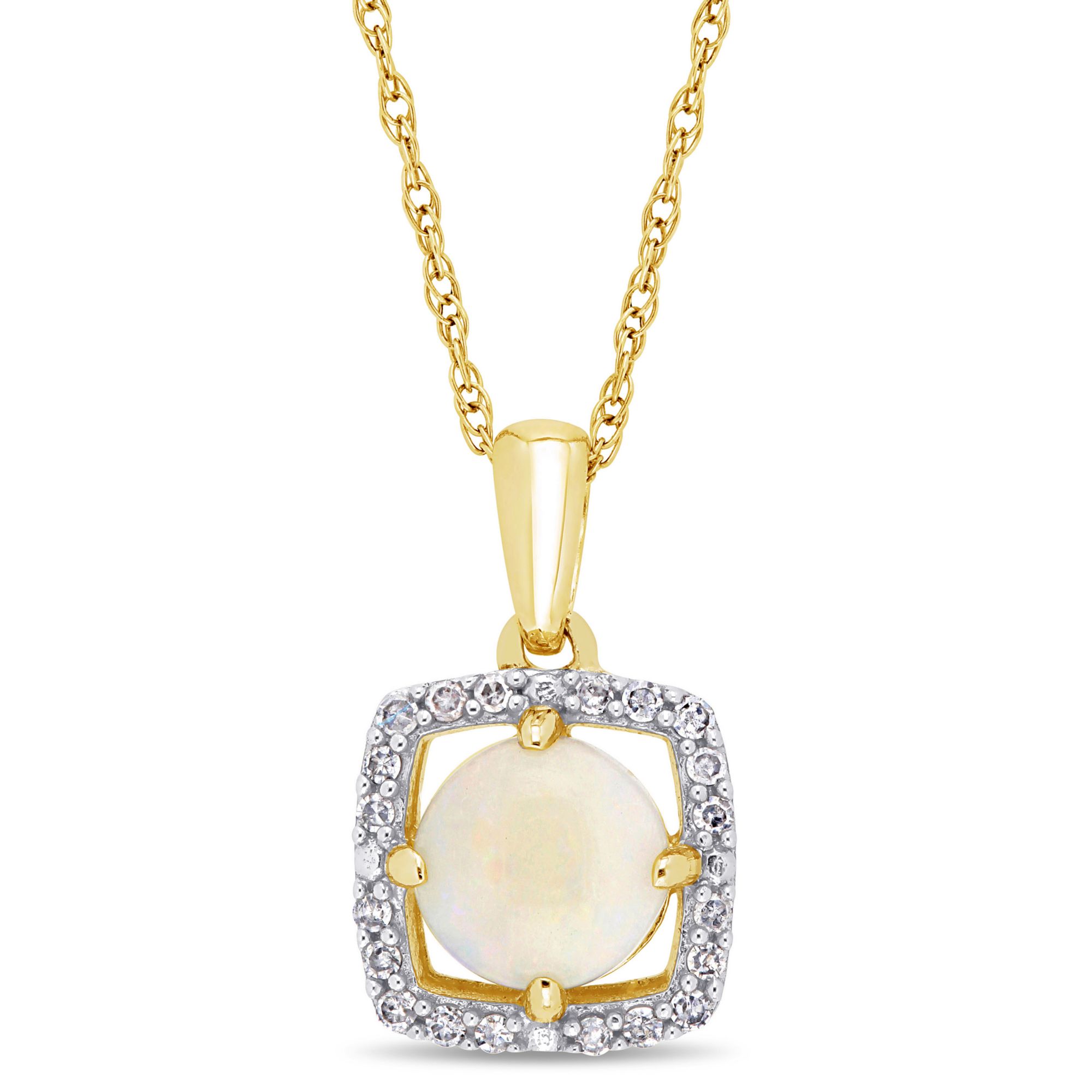 Diamond Curb Necklace 3 1/5 ct tw Round 10K Yellow Gold